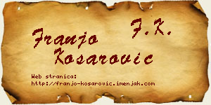 Franjo Košarović vizit kartica